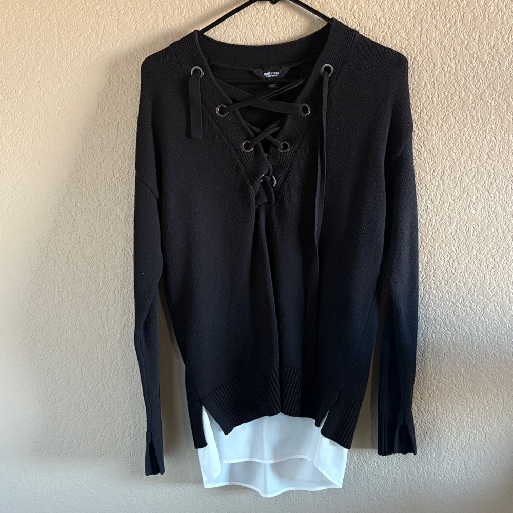 Simply Vera Vera Wang Black V-Neck Sweater